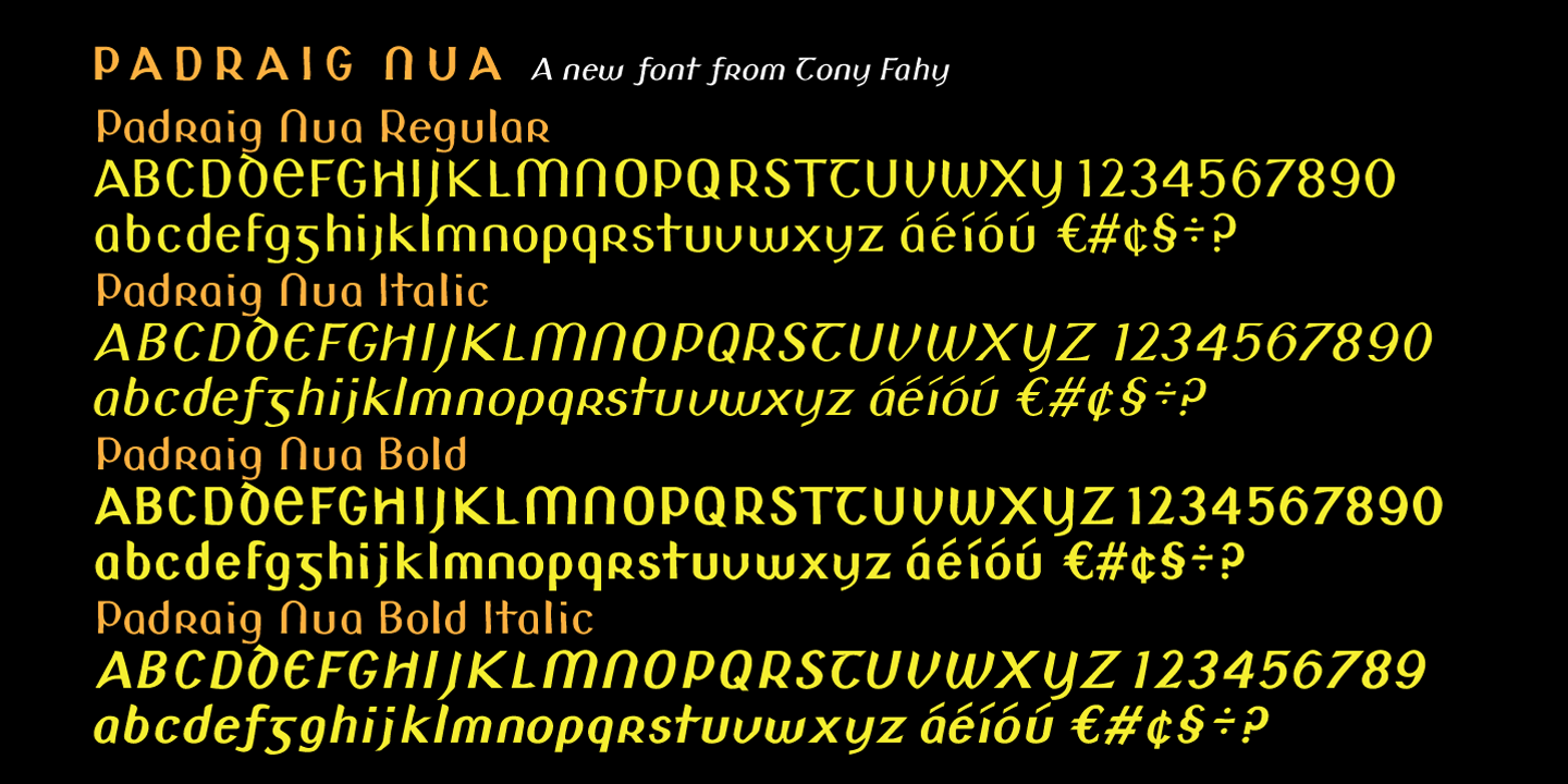 Padraig Nua Regular Font preview